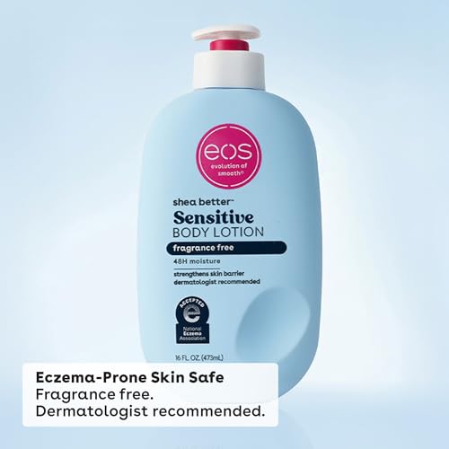 eos Shea Better Body Lotion Vanilla Cashmere, 24-Hour Moisture Skin Care, Lightweight & Non-Greasy, Natural Shea, Vegan, Vanilla Body Lotion, 16 fl oz