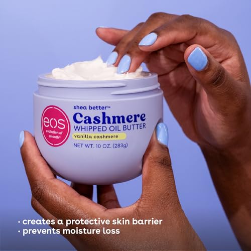 eos Shea Better Body Lotion Vanilla Cashmere, 24-Hour Moisture Skin Care, Lightweight & Non-Greasy, Natural Shea, Vegan, Vanilla Body Lotion, 16 fl oz